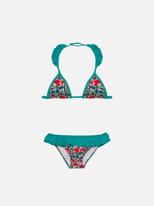 Bikini da bambina a triangolo | Realizzato con tessuto Liberty