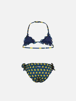 Bikini da bambina a triangolo con stampa