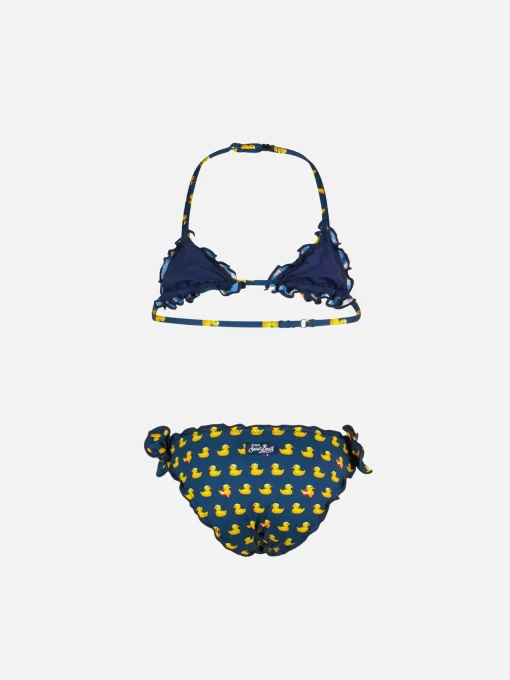 Bikini da bambina a triangolo con stampa