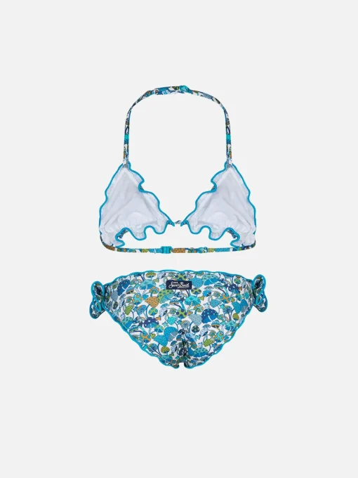 Bikini da bambina a triangolo con stampa funghi | EDIZIONE SPECIALE LIBERTY