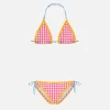 Bikini da bambina con bordo a onde