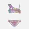 Bikini da bambina monospalla con volant