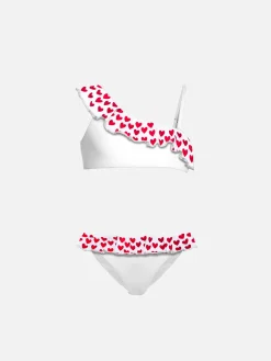 Bikini da bambina monospalla con volant