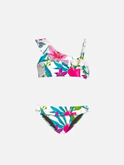 Bikini da bambina monospalla con volant