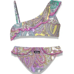 Bikini da bambina monospalla con volant
