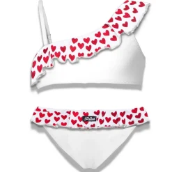 Bikini da bambina monospalla con volant