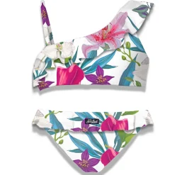 Bikini da bambina monospalla con volant