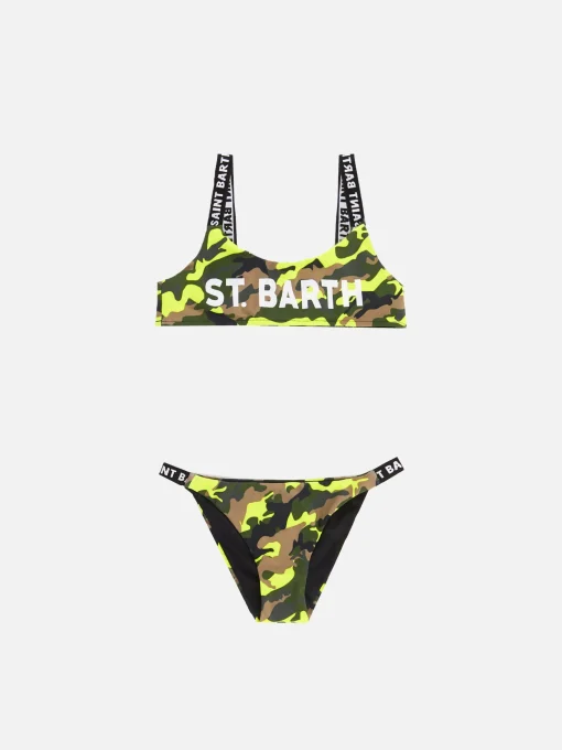 Bikini da bambina stampa mimetica