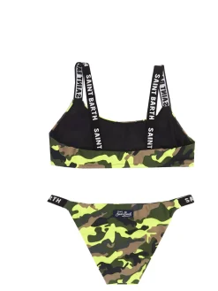 Bikini da bambina stampa mimetica