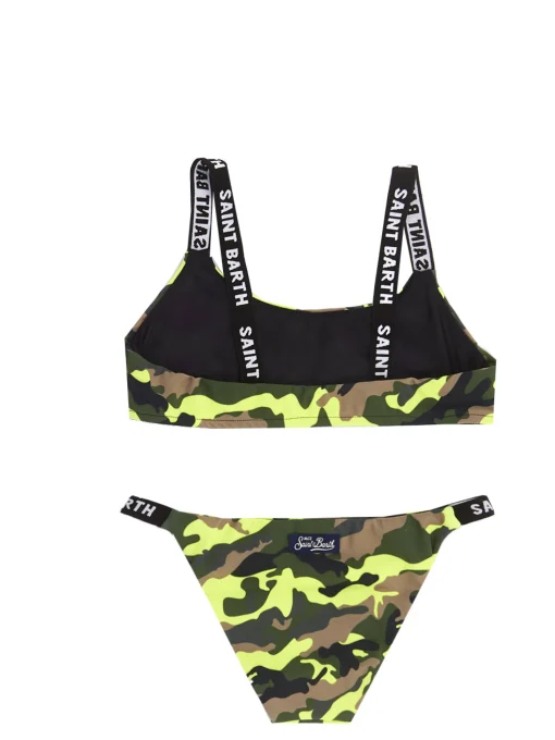 Bikini da bambina stampa mimetica