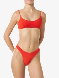 Bikini da donna a bralette in spugna arancione