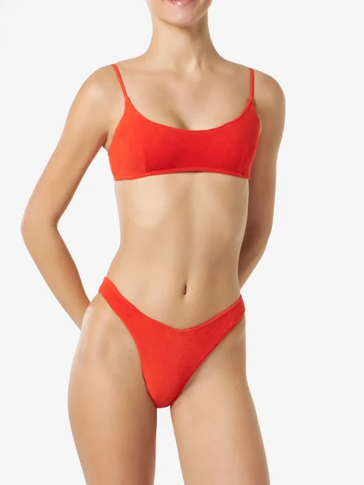 Bikini da donna a bralette in spugna arancione