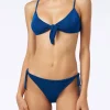 Bikini da donna a bralette plissettato blu