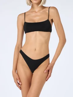 Bikini da donna a bralette nero in lurex Sadie Naomi