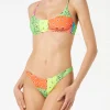 Bikini da donna a bralette con stampa bandana fluo