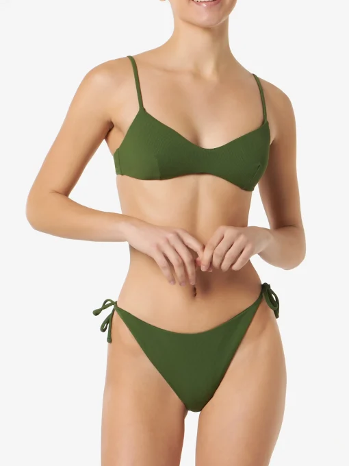 Bikini da donna a bralette a costine militare