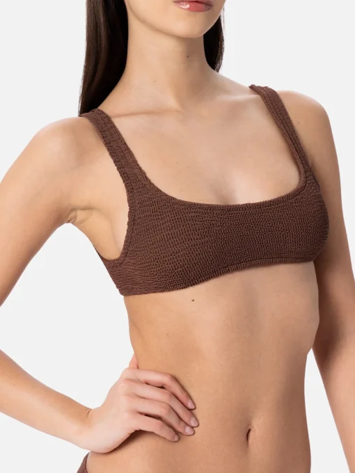 Bikini da donna a bralette marrone crinkle Naima Elise