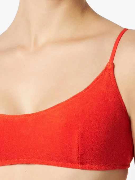 Bikini da donna a bralette in spugna arancione