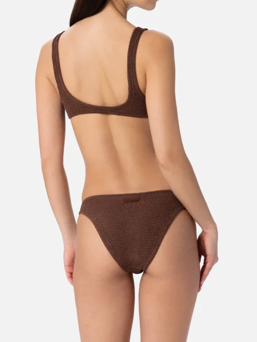 Bikini da donna a bralette marrone crinkle Naima Elise