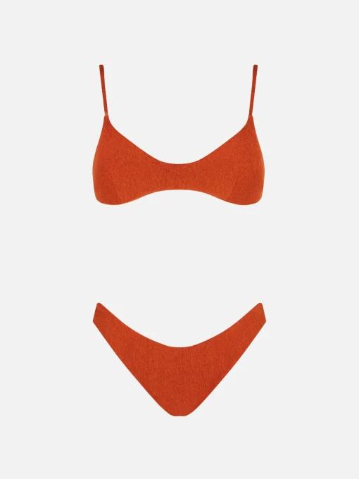 Bikini da donna a bralette in lurex