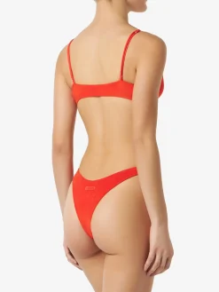Bikini da donna a bralette in spugna arancione