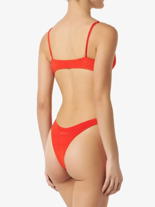 Bikini da donna a bralette in spugna arancione