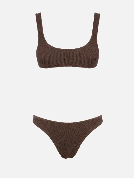 Bikini da donna a bralette marrone crinkle Naima Elise