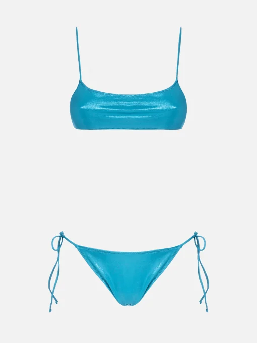 Bikini da donna a bralette lamina verde acqua Sadie Marielle