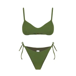 Bikini da donna a bralette a costine militare