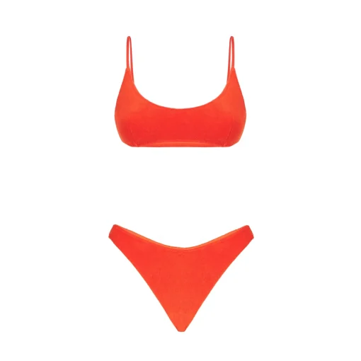 Bikini da donna a bralette in spugna arancione