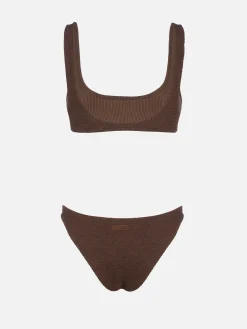 Bikini da donna a bralette marrone crinkle Naima Elise