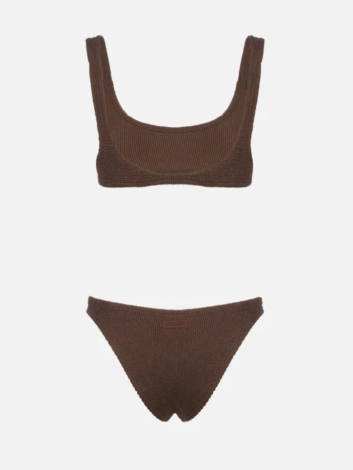 Bikini da donna a bralette marrone crinkle Naima Elise
