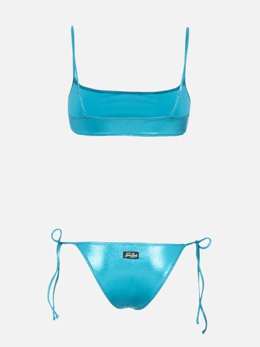 Bikini da donna a bralette lamina verde acqua Sadie Marielle