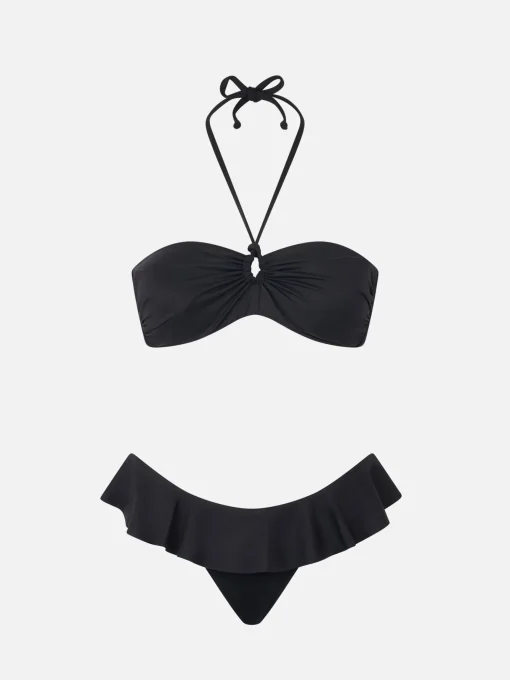 Bikini da donna a fascia colore nero
