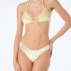 Bikini da donna a triangolo in ciniglia giallo Leah Naomi