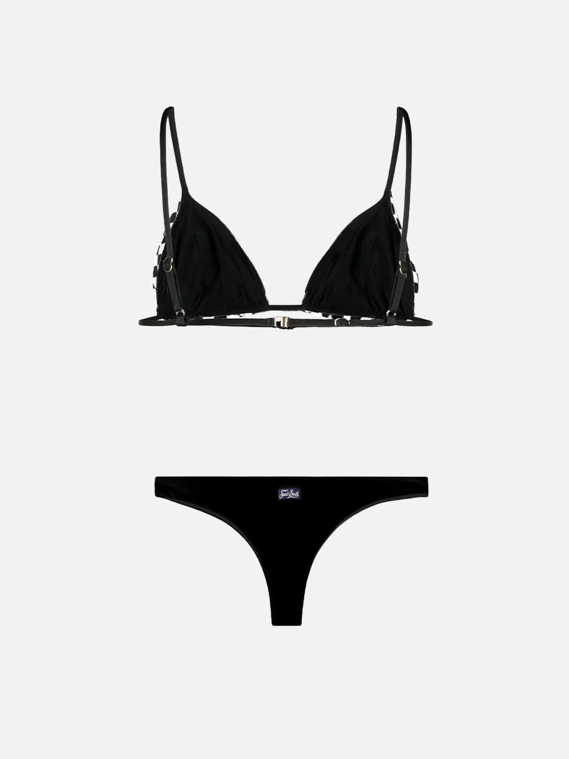 Bikini da donna a triangolo con stampa vichy
