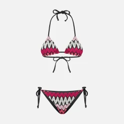Bikini da donna a triangolo in maglia chevron