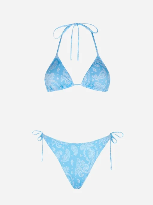Bikini da donna a triangolo con stampa paisley