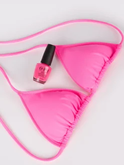 Bikini da donna a triangolo rosa fluo