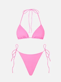 Bikini da donna a triangolo rosa fluo