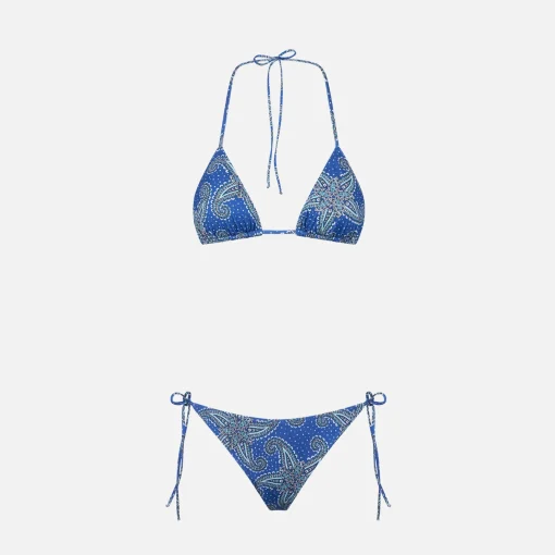 Bikini da donna a triangolo con stampa paisley