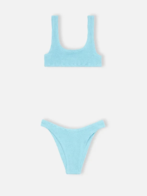 Bikini da donna azzurro classico crinkle Naima Elise