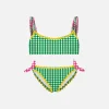Bikini top da bambina con stampa vichy