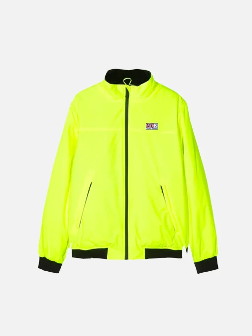 Bomber da bambino giallo fluo con fodera in pelo
