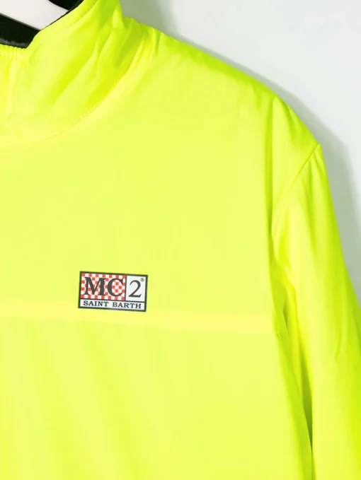 Bomber da bambino giallo fluo con fodera in pelo