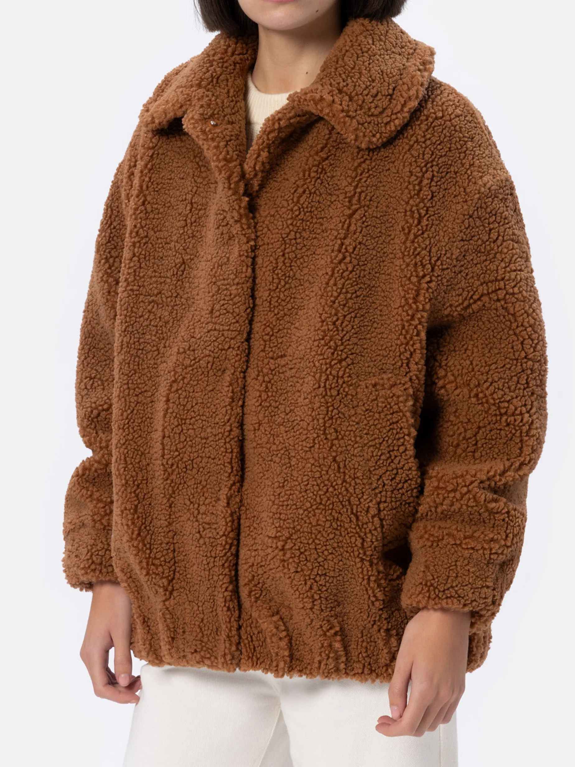Bomber da donna effetto montone Abel con colletto e stampa cuore Saint Barth