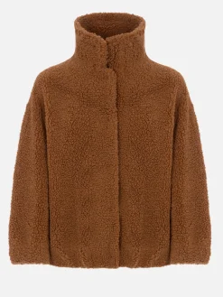 Bomber da donna effetto montone Abel con colletto e stampa cuore Saint Barth