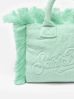 Borsa a mano Colette Terry verde salvia in rilievo