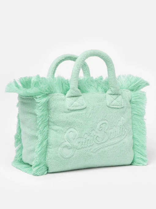 Borsa a mano Colette Terry verde salvia in rilievo