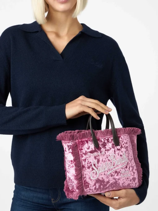 Borsa a mano Mini Vanity in ciniglia rosa